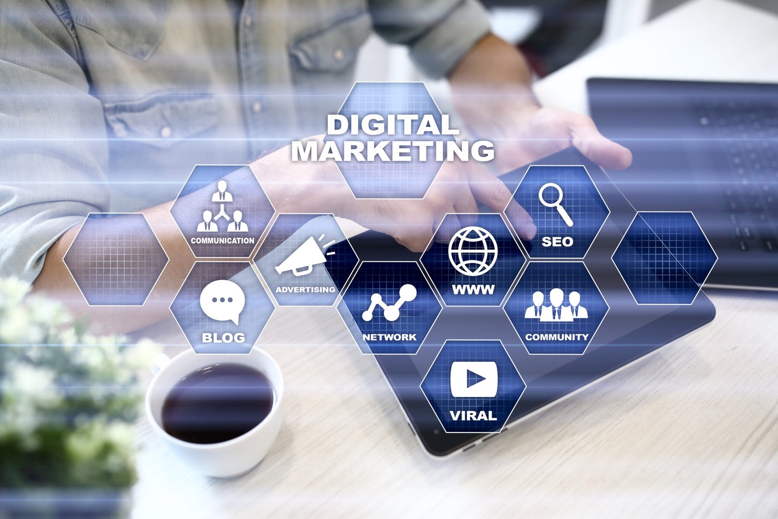 DIgital marketing technology concept. Internet. Online. Search Engine Optimisation. SEO. SMM. Advertising. What makes T.O.M Digital Marketing Diffrent